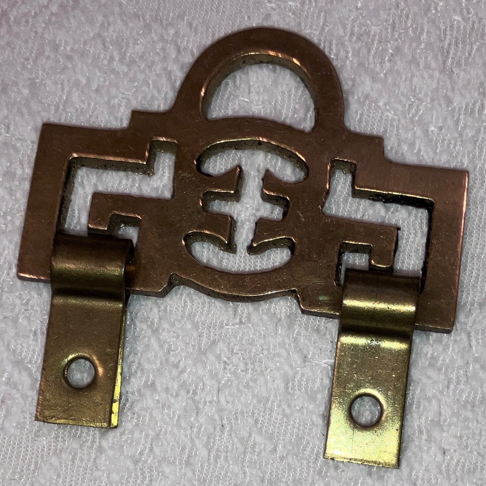 Vintage brass picture/mirror hanger or drawer pull